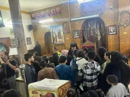 مطران جنوب المنيا يترأس صلاة رتبة التوبة بكنيسة أم النور ببلنصورة