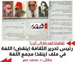 رئيس تحرير الثقافة (ينقض) اللغة في ملف (ينقذ) مجمع اللغة: ثقافتنا العربيَّة إلى أين؟