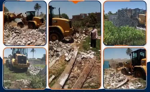 إزالة 12 حالة تعدٍ على أملاك الدولة والزراعة بنجع حمادي