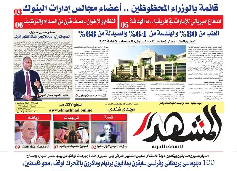 المشهد الأسبوعية pdf العدد 358