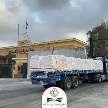 الهلال الأحمر المصري يرسل 90 شاحنة دقيق وسلال غذائية لعودة تشغيل المخابز في غزة